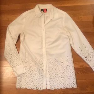 Banana Republic eyelet button up shirt